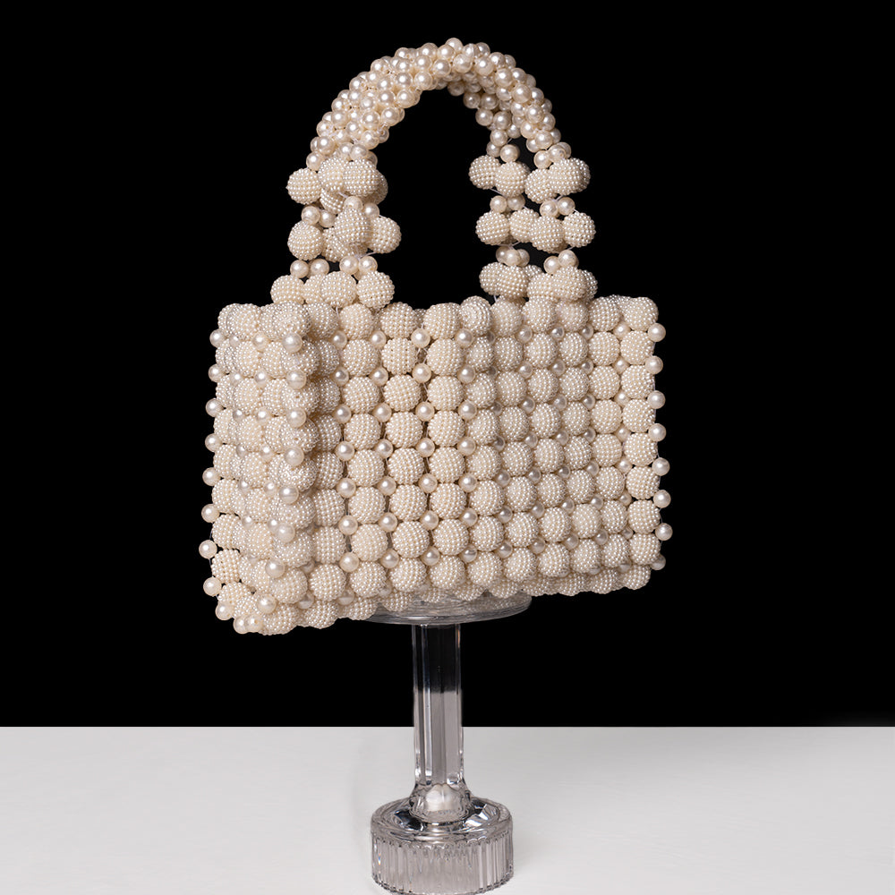 Square Pearl Bag with big pearls