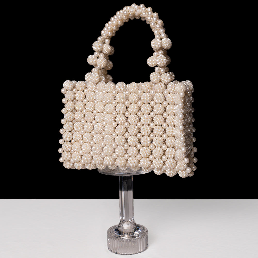 Square Pearl Bag with big pearls